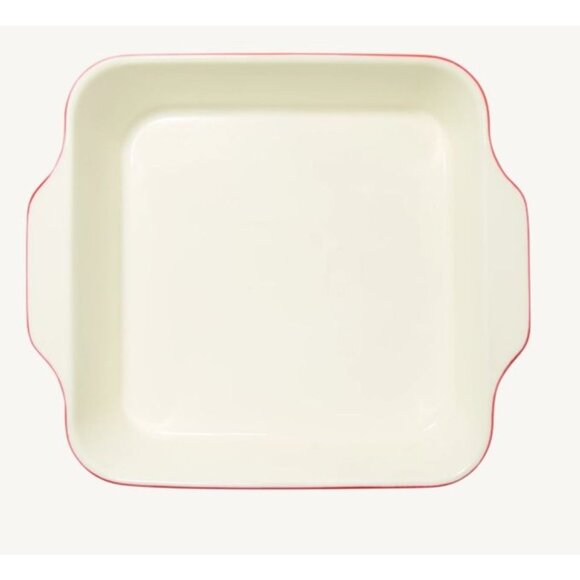 Round House 2 Quart Baking Dish Red Bow Ceramic Holiday Cottage Serveware - Picture 4 of 13